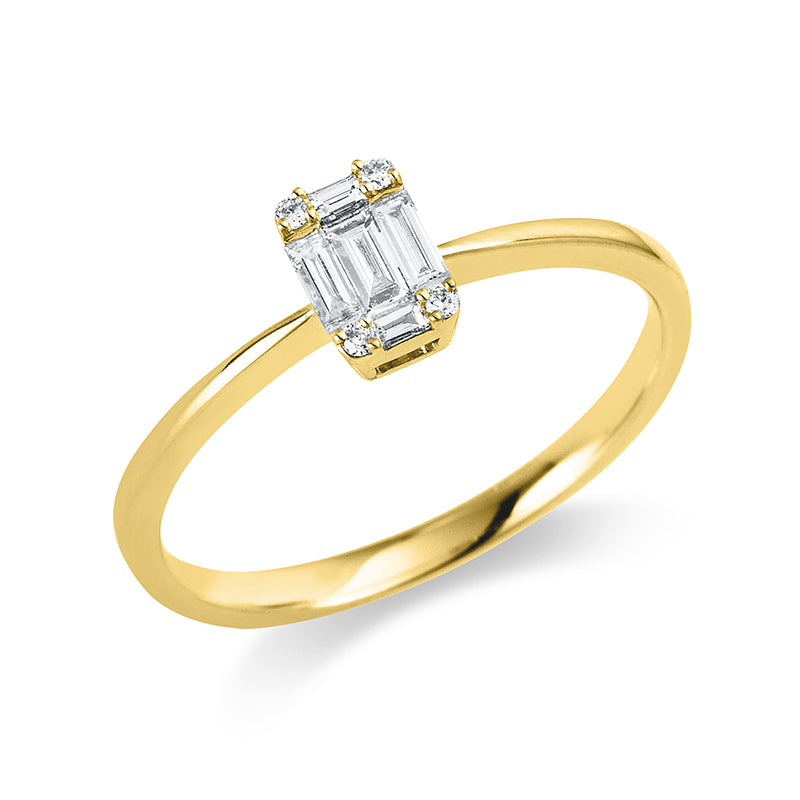 Ring - Mehrfachsteinbesatz aus Gold mit Diamanten - 1I120