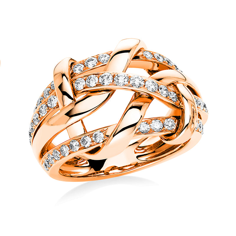 Ring    aus 750/-18 Karat Rotgold mit 54 Diamanten 0