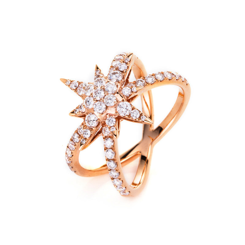 Ring    aus 750/-18 Karat Rotgold mit 59 Diamanten 1