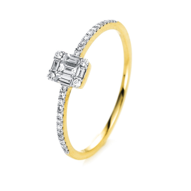 Ring aus Gold mit Diamanten, -Symbol, Fassung rhodiniert - 1I978