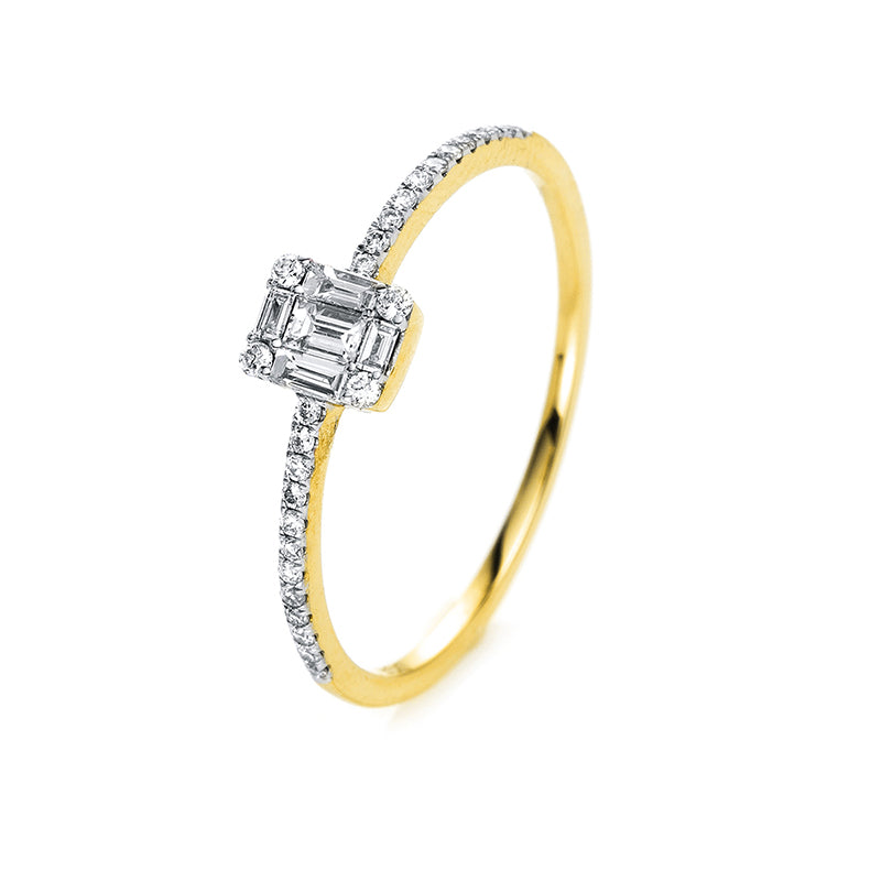 Ring aus Gold mit Diamanten, -Symbol, Fassung rhodiniert - 1I978