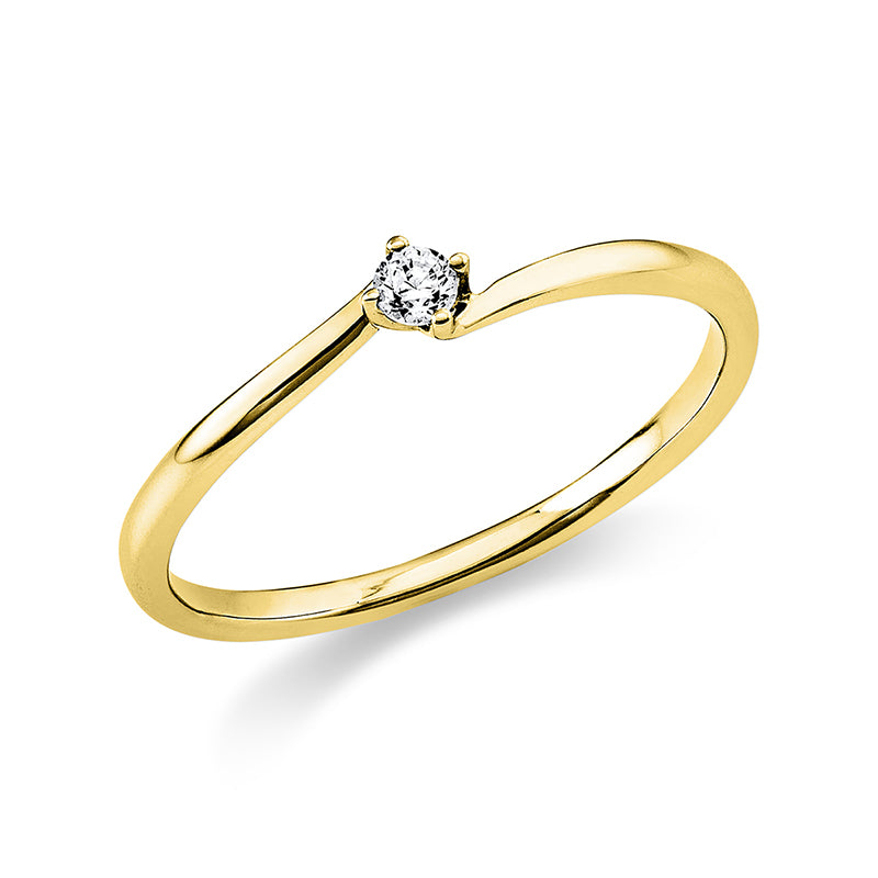 Ring    aus 750/-18 Karat Gelbgold mit 1 Diamant 0