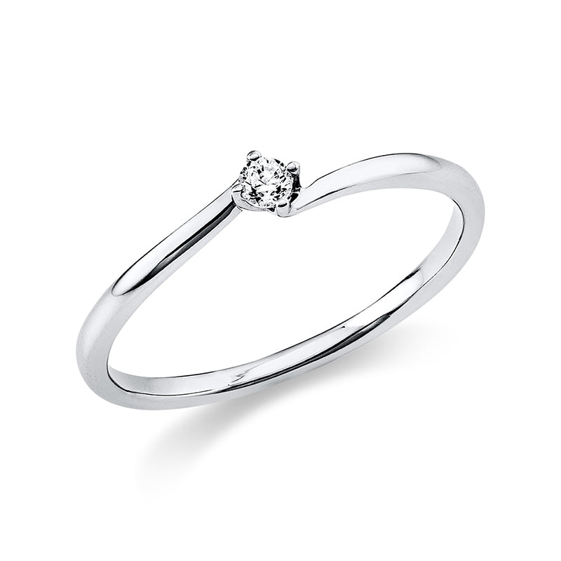 Ring - Solitaire aus Gold mit Diamant - 1J098