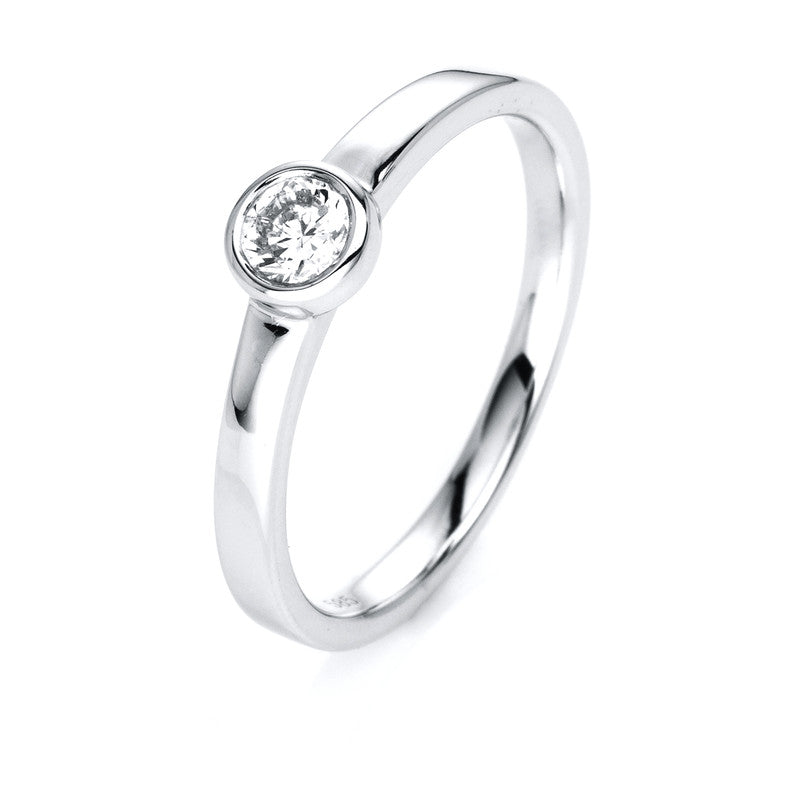 Ring    aus 585/-14 Karat Weißgold mit 1 Diamant 0