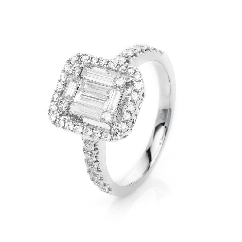 Ring    aus 750/-18 Karat Weißgold mit 48 Diamanten 0