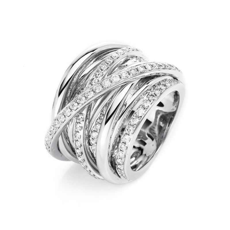 Ring    aus 750/-18 Karat Weißgold mit 109 Diamanten 1