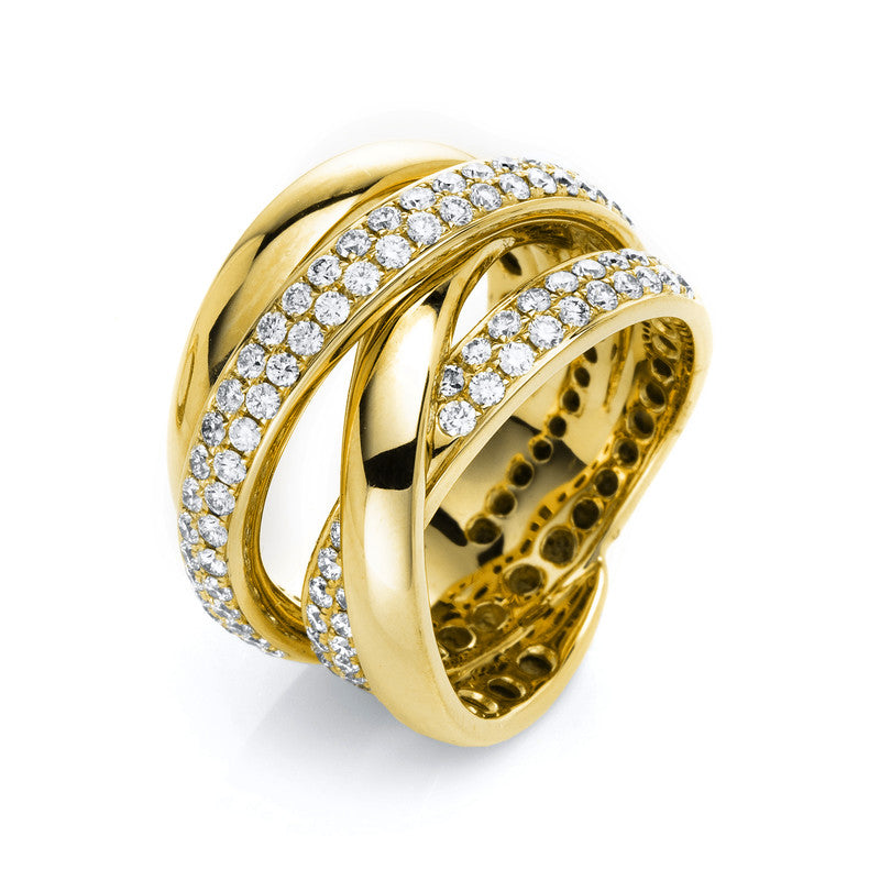 Ring    aus 750/-18 Karat Gelbgold mit 86 Diamanten 1