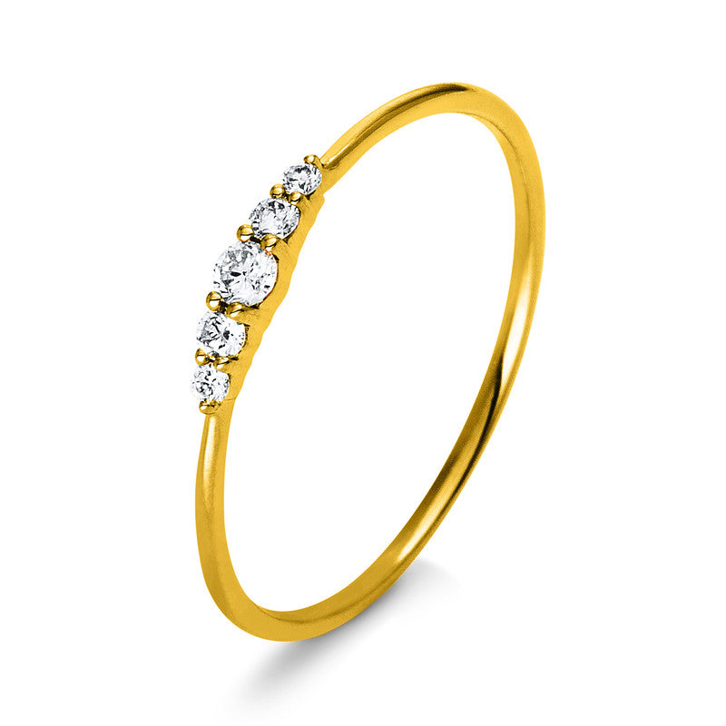 Ring    aus 585/-14 Karat Gelbgold mit 5 Diamanten 0