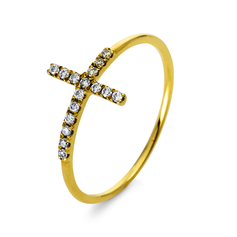 Ring    aus 750/-18 Karat Gelbgold mit 16 Diamanten 0