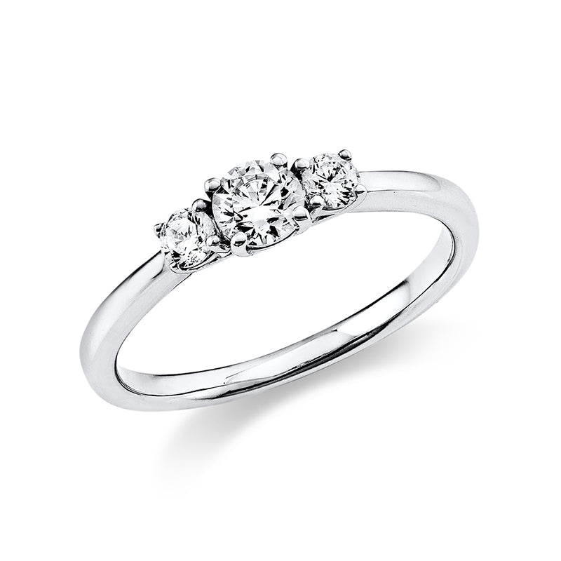 Ring - Solitaire mit Seitenbesatz aus Gold mit Diamanten, GIA Zertifikat - 1K432