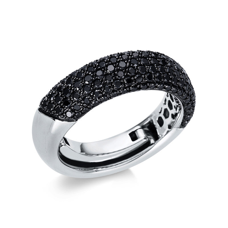 Ring - Pavé aus Gold mit Diamanten, Fassung schwarz rhodiniert - 1L142