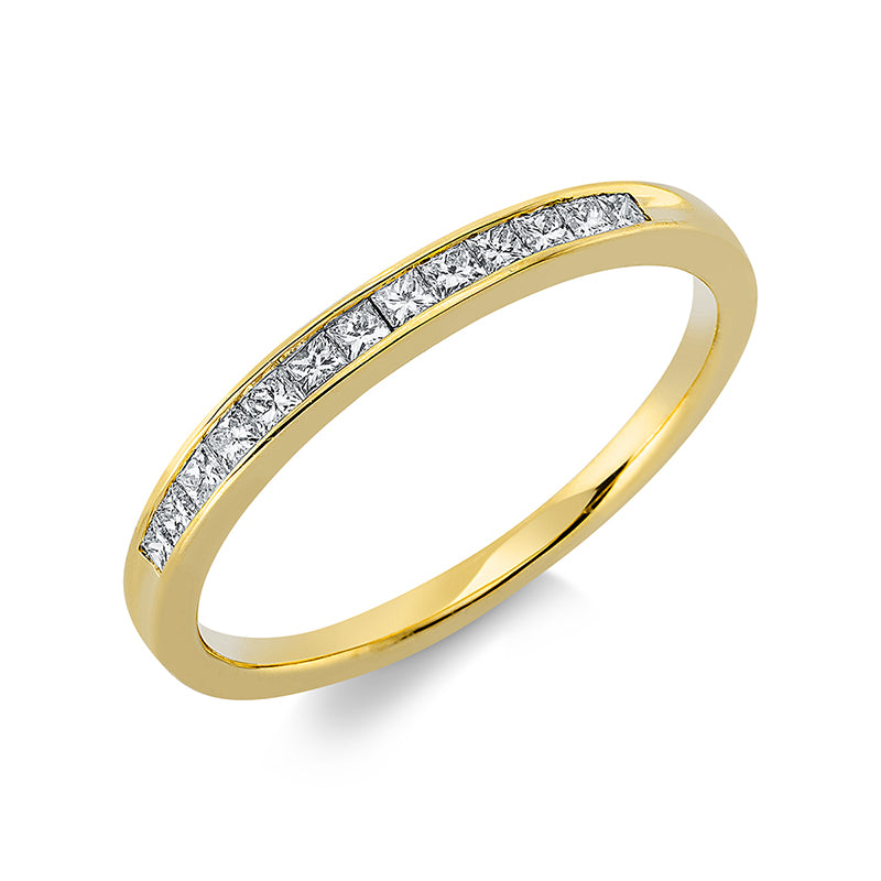 Ring - Memoire halb aus Gold mit Diamanten - 1L578