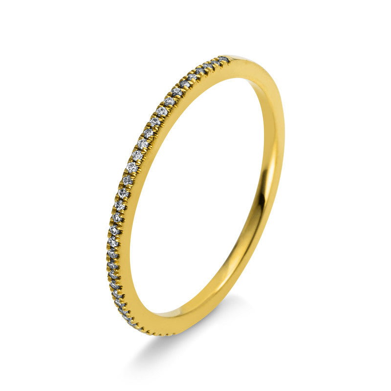 Ring - Memoire halb aus Gold mit Diamanten - 1M945