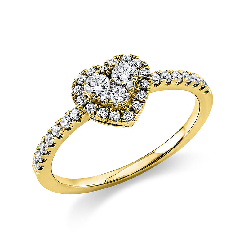 Ring    aus 585/-14 Karat Gelbgold mit 36 Diamanten 0