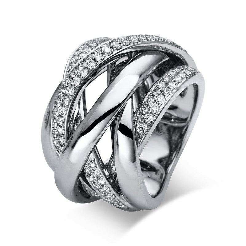 Ring    aus 750/-18 Karat Weißgold mit 115 Diamanten 1