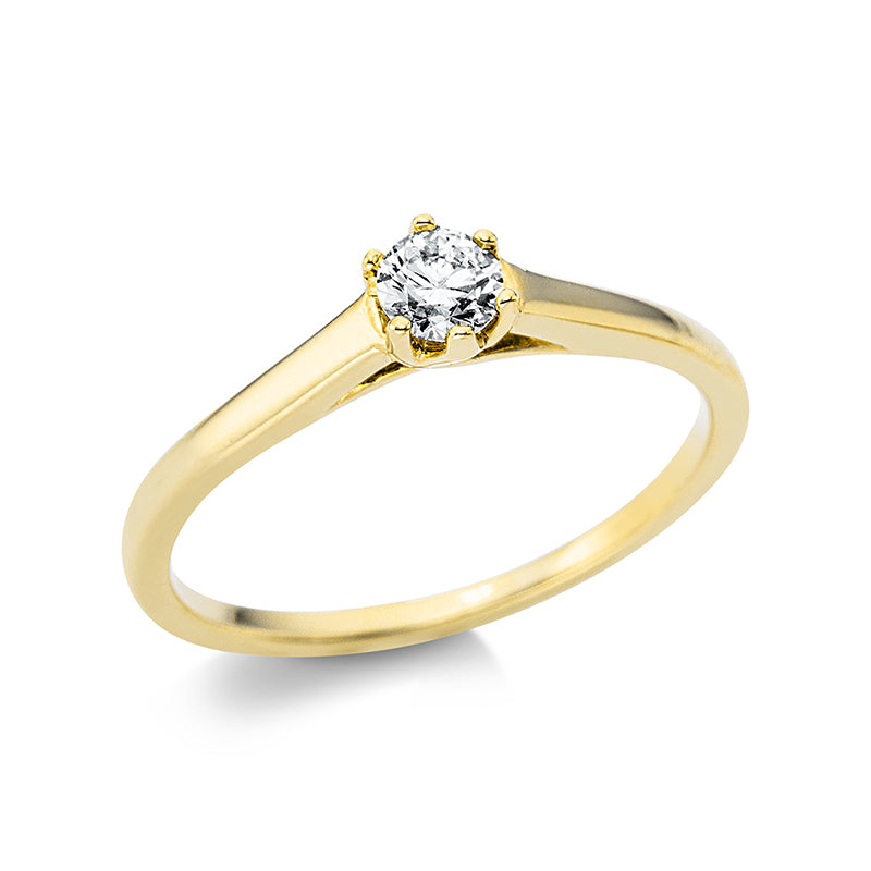 Ring    aus 585/-14 Karat Gelbgold mit 1 Diamant 0