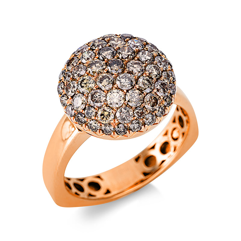 Ring    aus 750/-18 Karat Rotgold mit 61 Diamanten 1