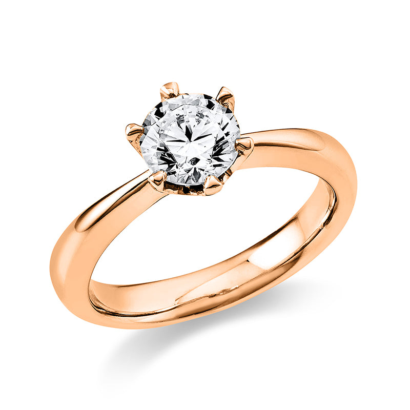 Ring    aus 750/-18 Karat Rotgold mit 1 Diamant 1 ct
