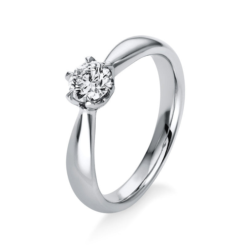 Ring    aus 750/-18 Karat Weißgold mit 1 Diamant 0