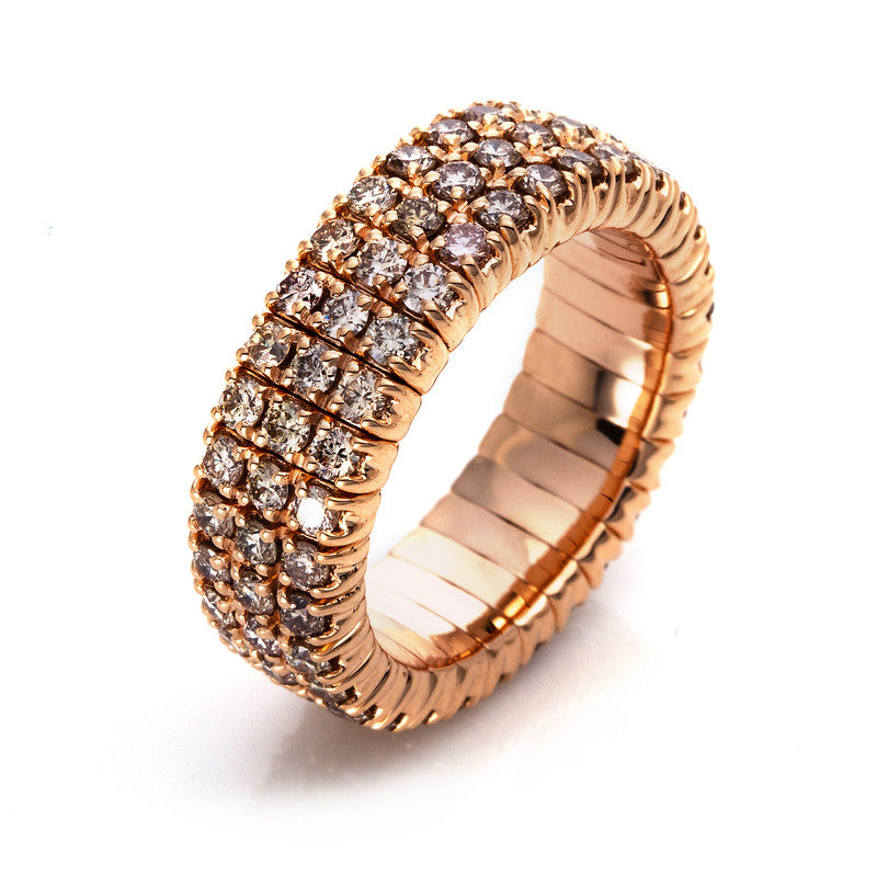Ring    aus 750/-18 Karat Rotgold mit 93 Diamanten 2