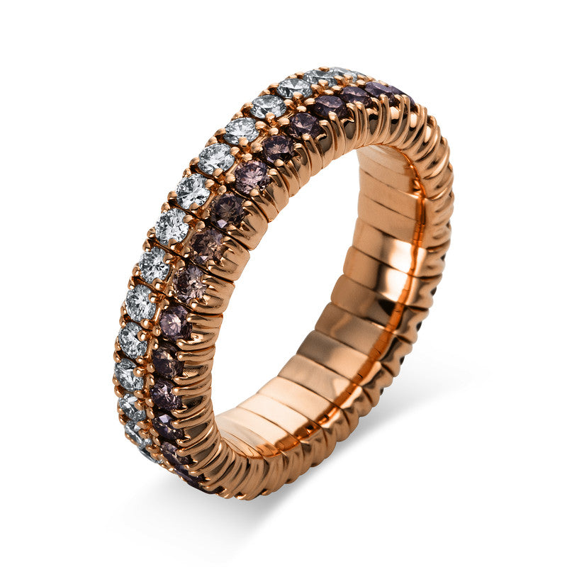 Ring    aus 750/-18 Karat Rotgold mit 66 Diamanten 1