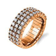 Ring - Pavé aus Gold mit Diamanten, elastisch - 1N781