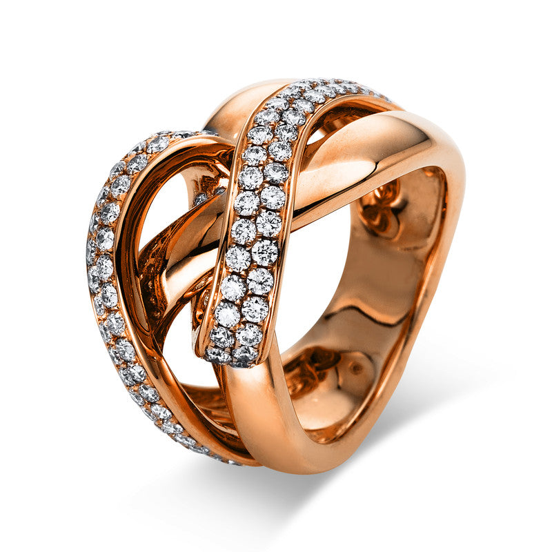 Ring    aus 750/-18 Karat Rotgold mit 84 Diamanten 1