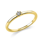 Ring - Solitaire aus Gold mit Diamanten - 1O320