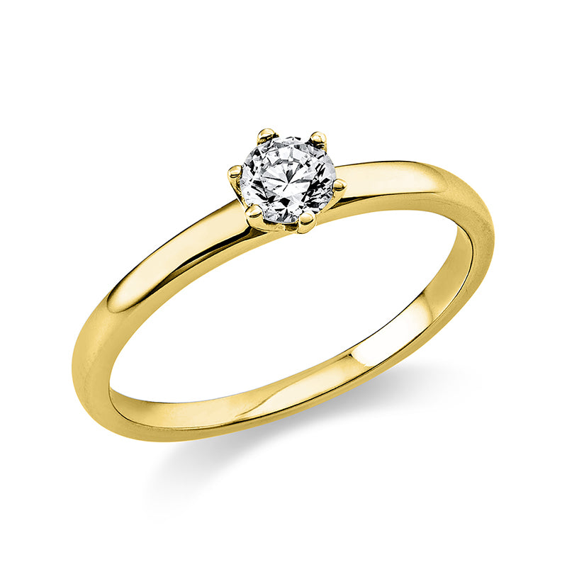 Ring    aus 585/-14 Karat Gelbgold mit 1 Diamant 0