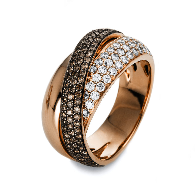 Ring    aus 750/-18 Karat Rotgold mit 144 Diamanten 1