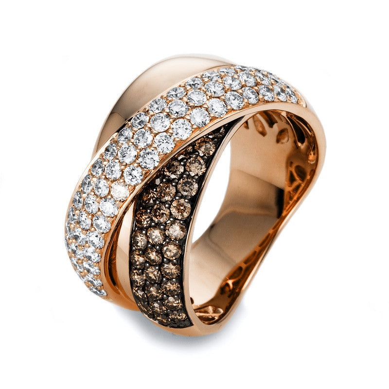 Ring    aus 750/-18 Karat Rotgold mit 94 Diamanten 1