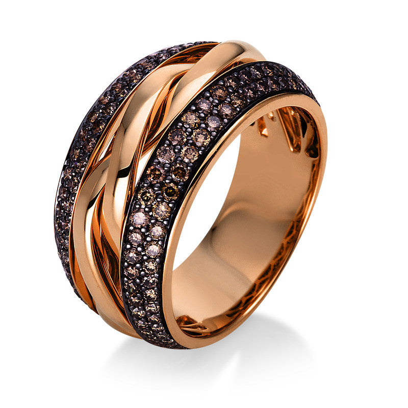 Ring    aus 750/-18 Karat Rotgold mit 146 Diamanten 0