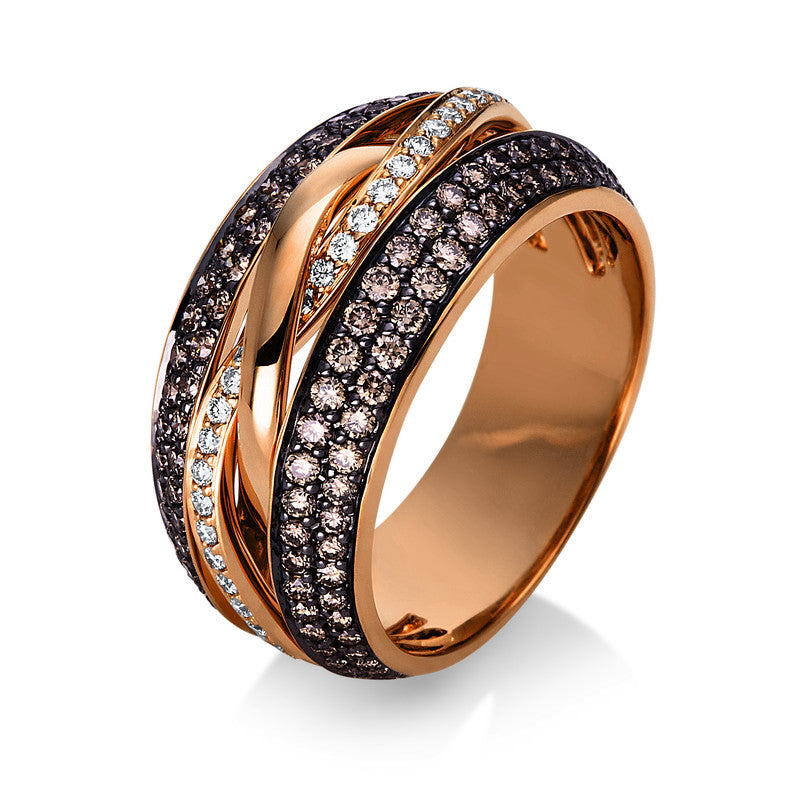 Ring    aus 750/-18 Karat Rotgold mit 182 Diamanten 1