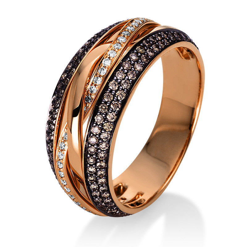 Ring    aus 750/-18 Karat Rotgold mit 159 Diamanten 0
