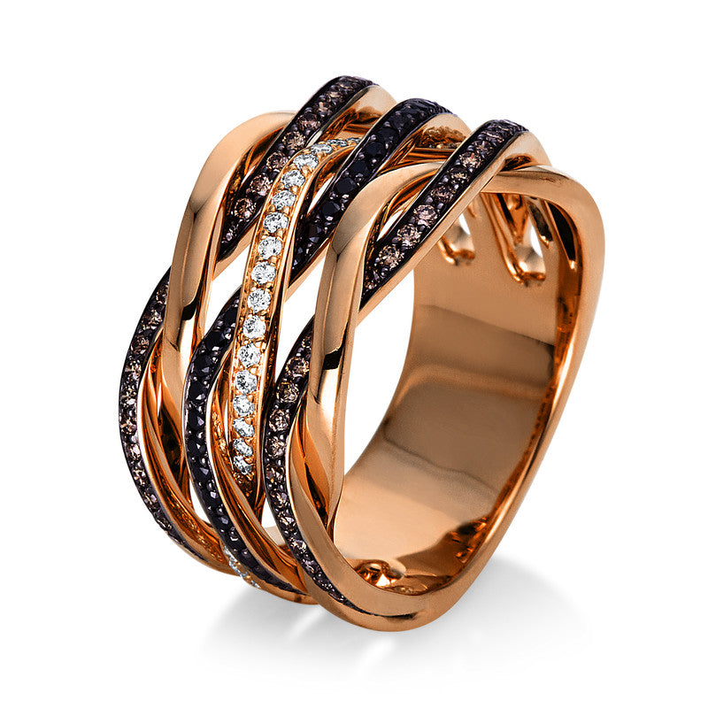 Ring    aus 750/-18 Karat Rotgold mit 152 Diamanten 0