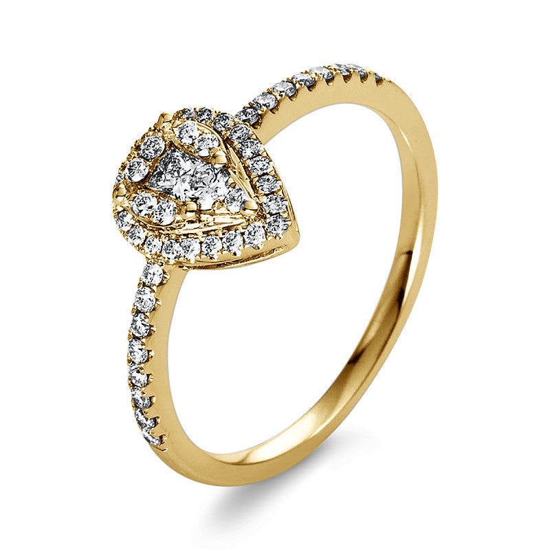 Ring    aus 585/-14 Karat Gelbgold mit 47 Diamanten 0