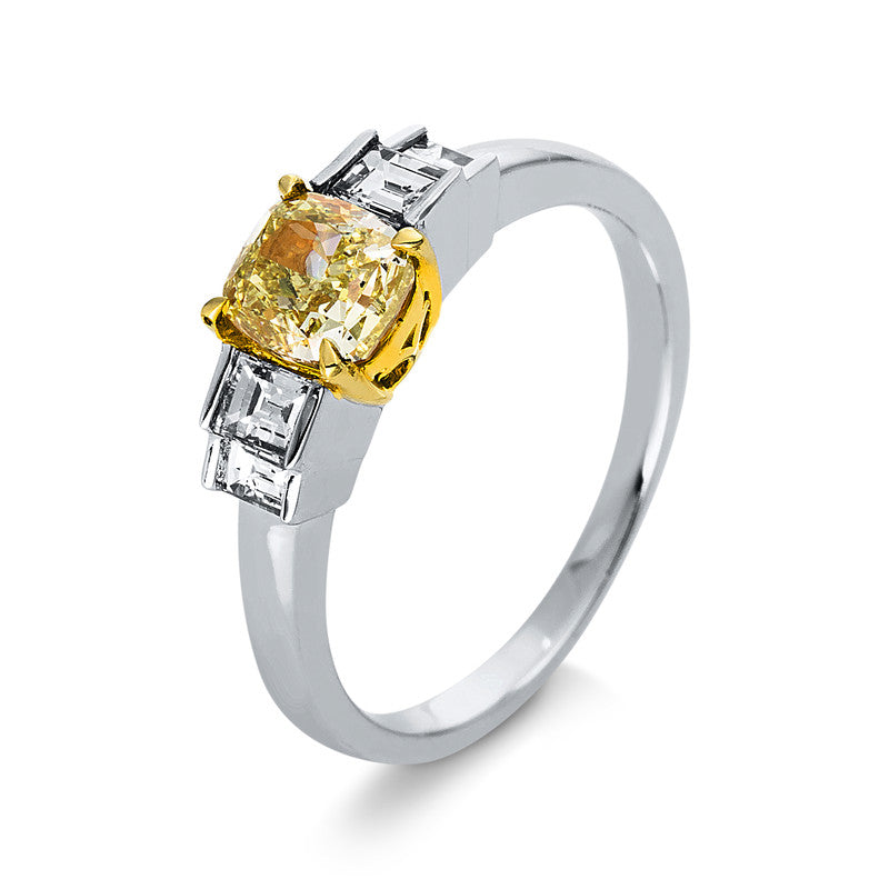 Ring    aus 750/-18 Karat Weißgold / Gelbgold mit 5 Diamanten 1