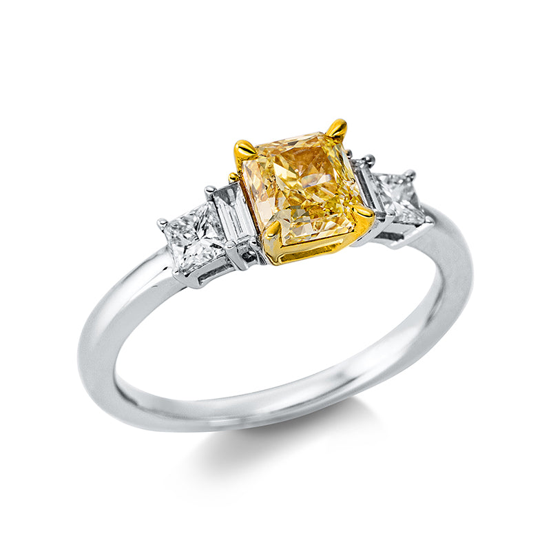 Ring    aus 750/-18 Karat Weißgold / Gelbgold mit 5 Diamanten 1