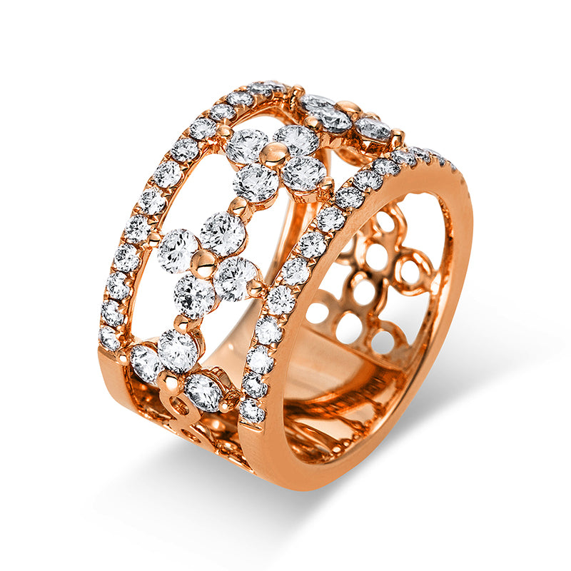Ring    aus 750/-18 Karat Rotgold mit 52 Diamanten 2