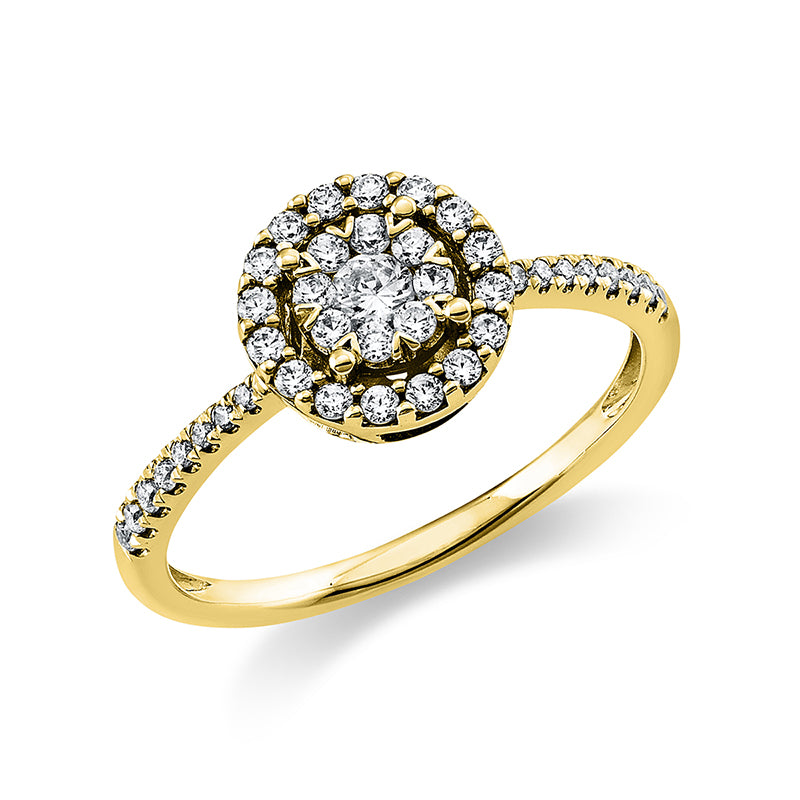 Ring    aus 585/-14 Karat Gelbgold mit 41 Diamanten 0
