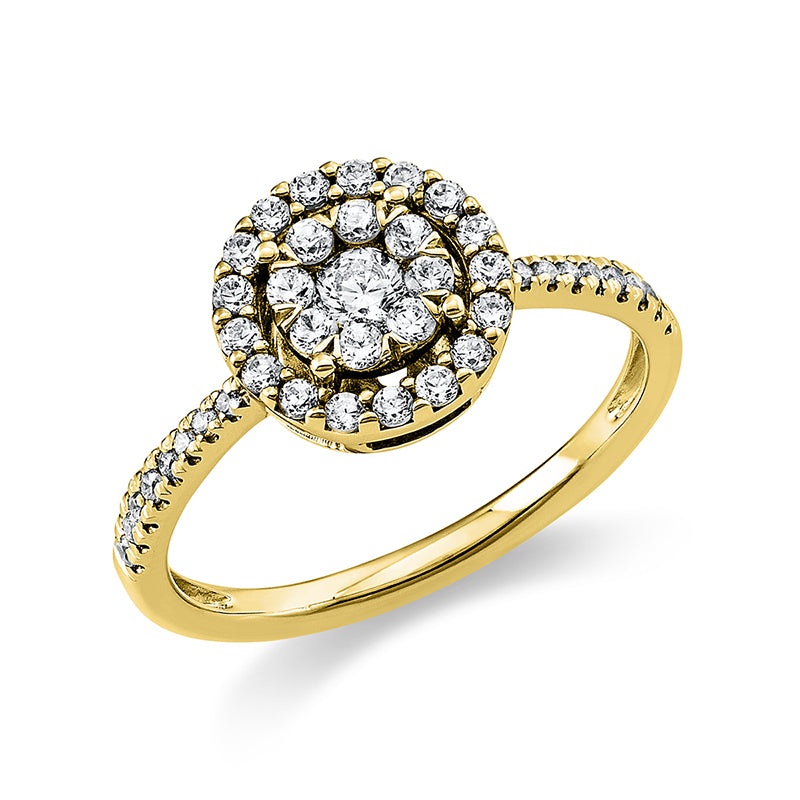Ring    aus 585/-14 Karat Gelbgold mit 42 Diamanten 0