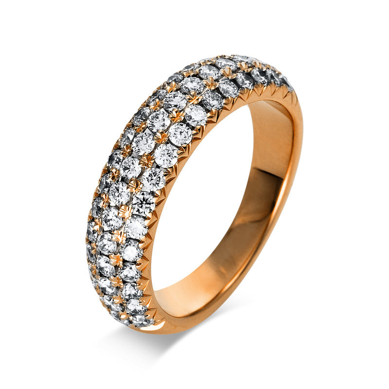 Ring    aus 750/-18 Karat Rotgold mit 51 Diamanten 1 ct