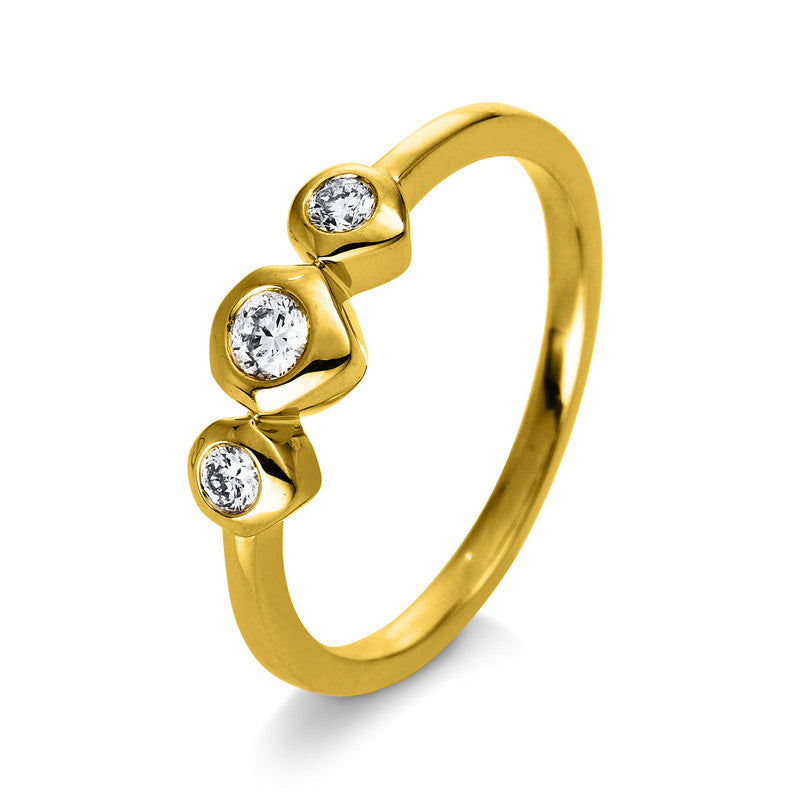 Ring    aus 585/-14 Karat Gelbgold mit 3 Diamanten 0