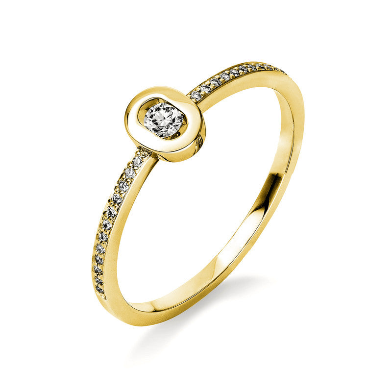 Ring    aus 750/-18 Karat Gelbgold mit 25 Diamanten 0