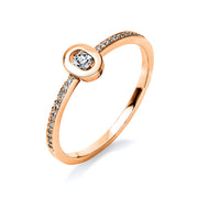 Ring    aus 585/-14 Karat Rotgold mit 25 Diamanten 0