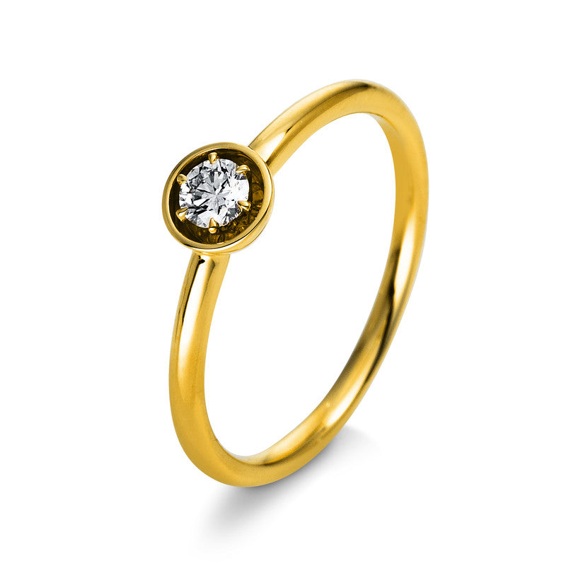 Ring    aus 750/-18 Karat Gelbgold mit 1 Diamant 0