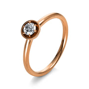 Ring    aus 750/-18 Karat Rotgold mit 1 Diamant 0