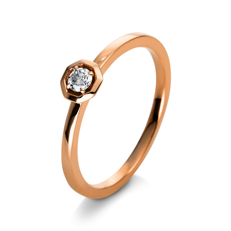 Ring    aus 750/-18 Karat Rotgold mit 1 Diamant 0