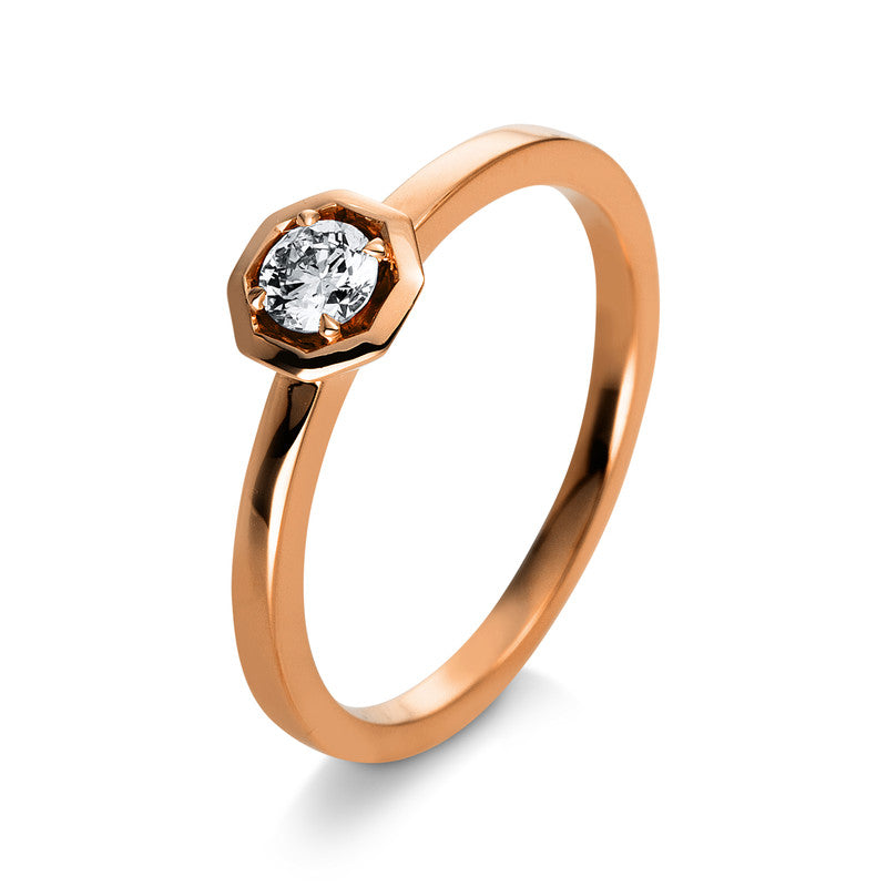 Ring    aus 750/-18 Karat Rotgold mit 1 Diamant 0