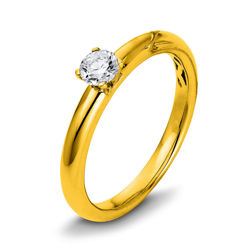 Ring    aus 585/-14 Karat Gelbgold mit 1 Diamant 0